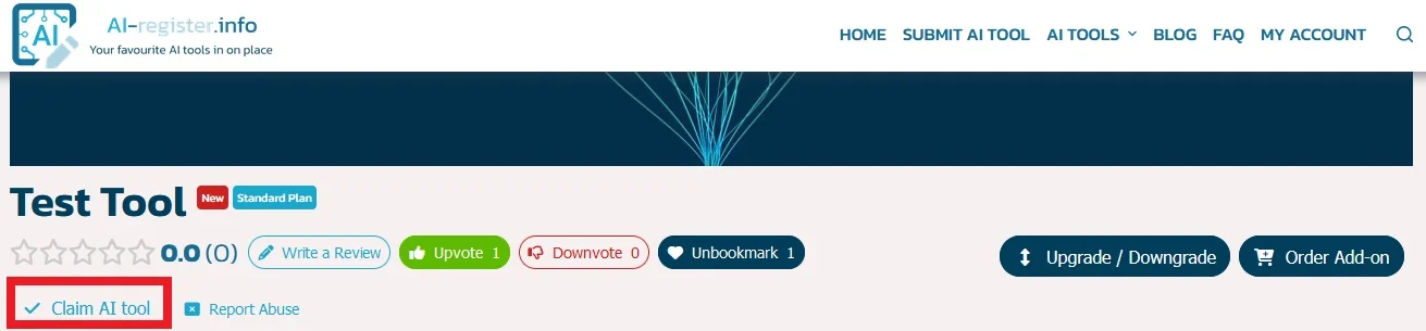 ai register ai tools directory